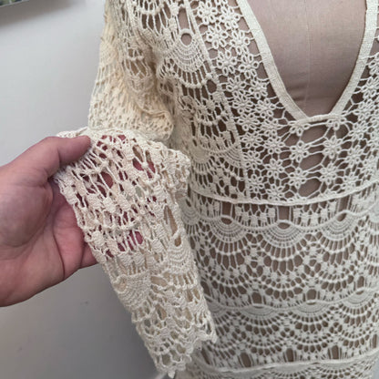 sz S-M crochet cotton dress