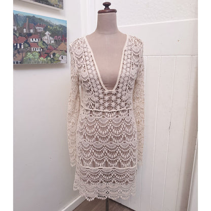 sz S-M crochet cotton dress