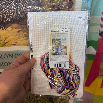 One person cross stitch kit