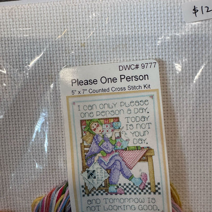 One person cross stitch kit