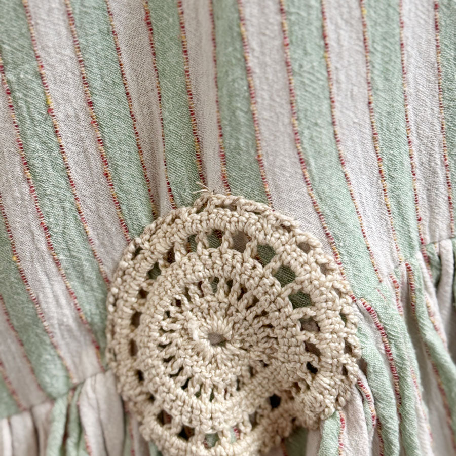 sz 3XL curvy doilied striped dress