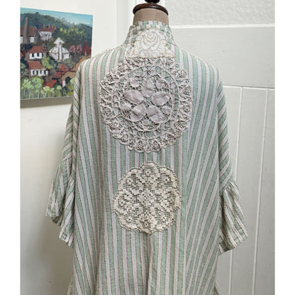 sz 3XL curvy doilied striped dress