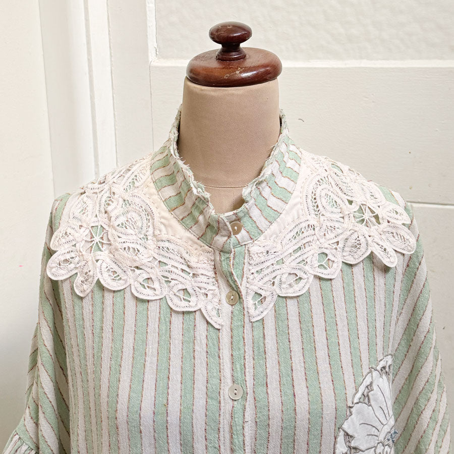 sz 3XL curvy doilied striped dress