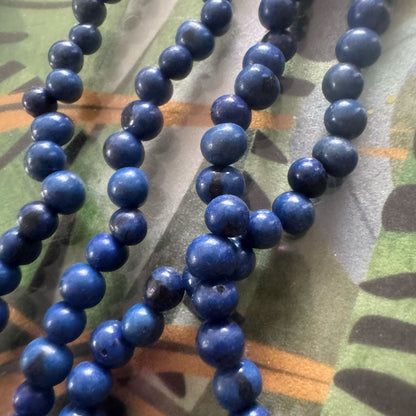 Royal blue beaded long necklace