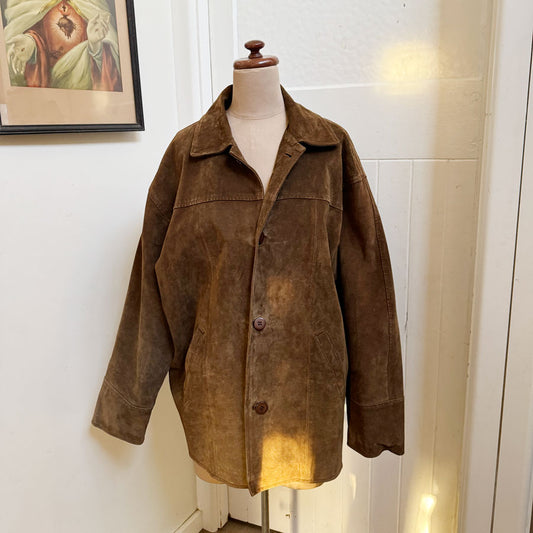 sz M dark brown suede jacket