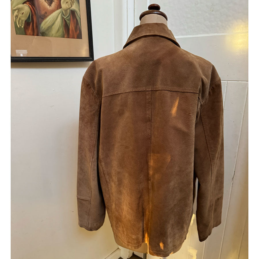 sz M dark brown suede jacket