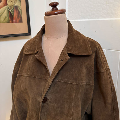 sz M dark brown suede jacket