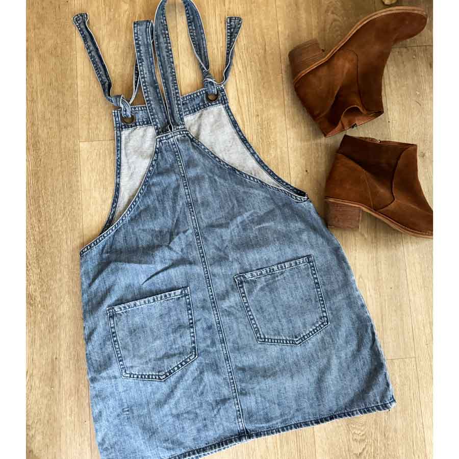 sz 10 denim overall dress