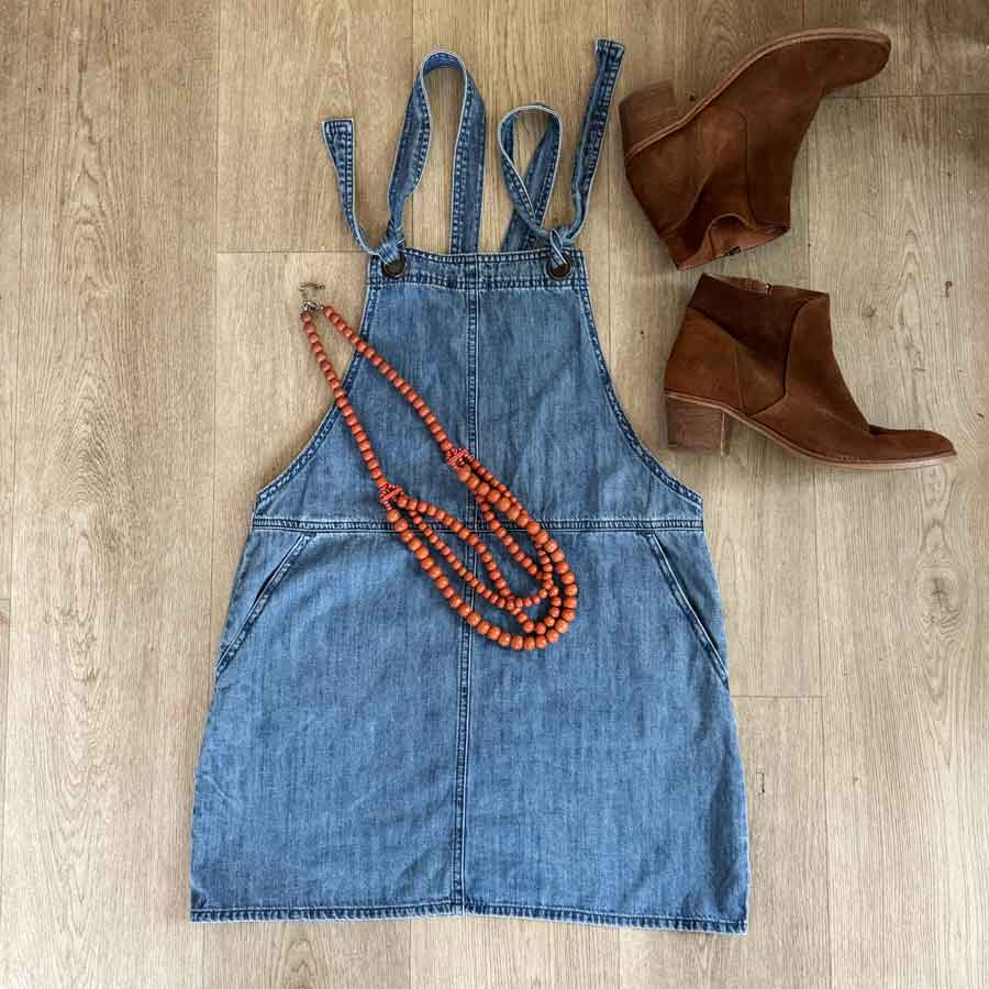 sz 10 denim overall dress