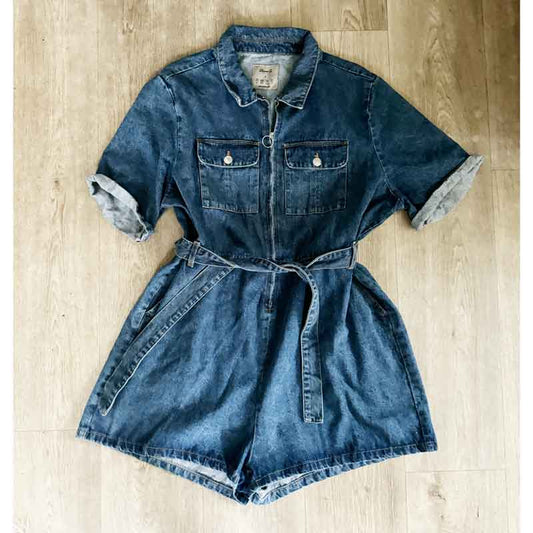 sz 16 denim shorty playsuit