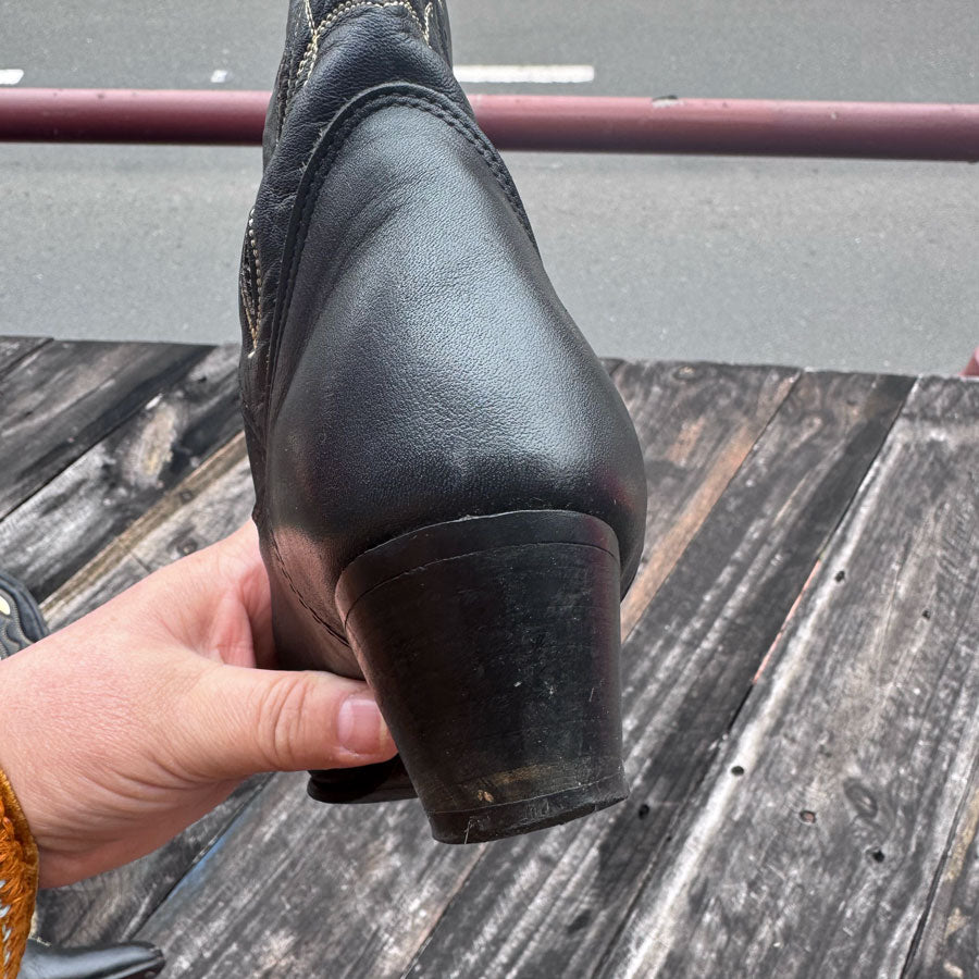 sz 7 ladies black cowboy boots