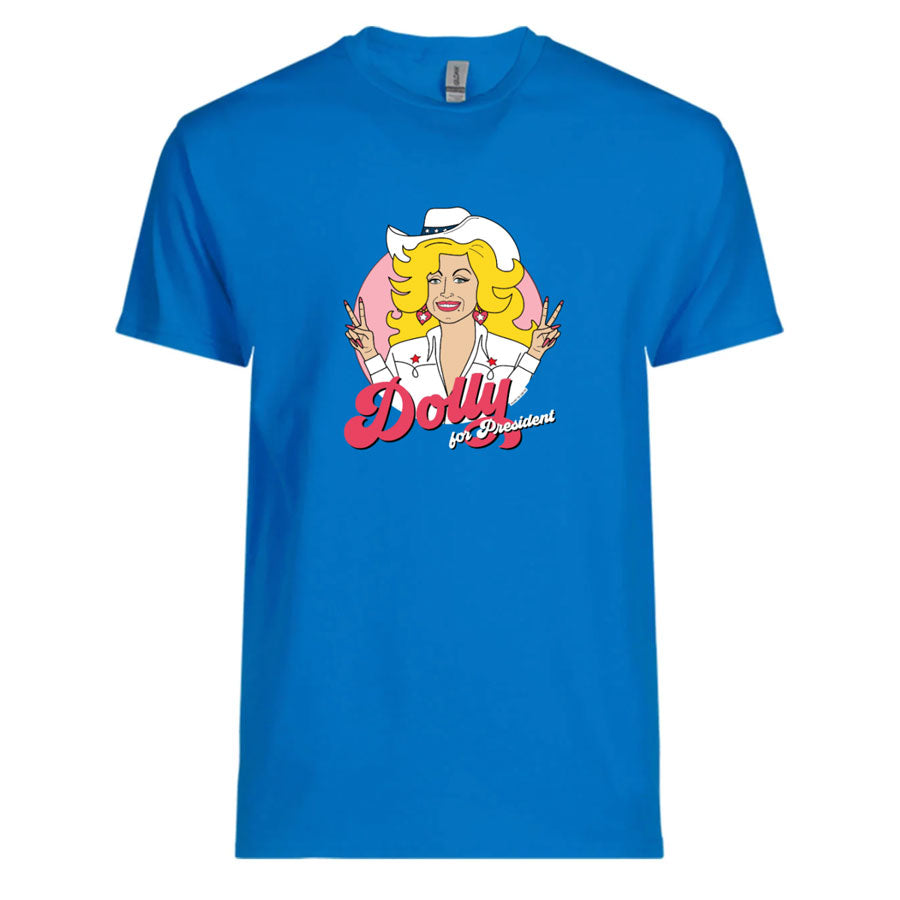 RTS Dolly for President royal t shirt