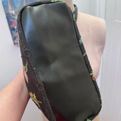 Embroidered black bag