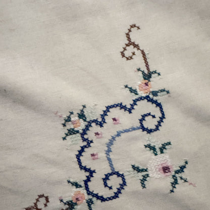 Pretty embroidered square tablecloth