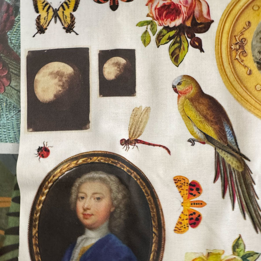 Ephemera vintage elements cotton panel