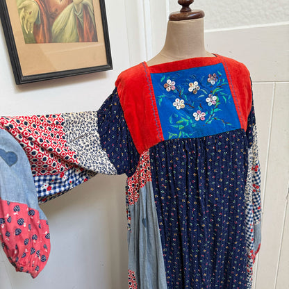 Freesize Ethnic patchwork gypsy dress