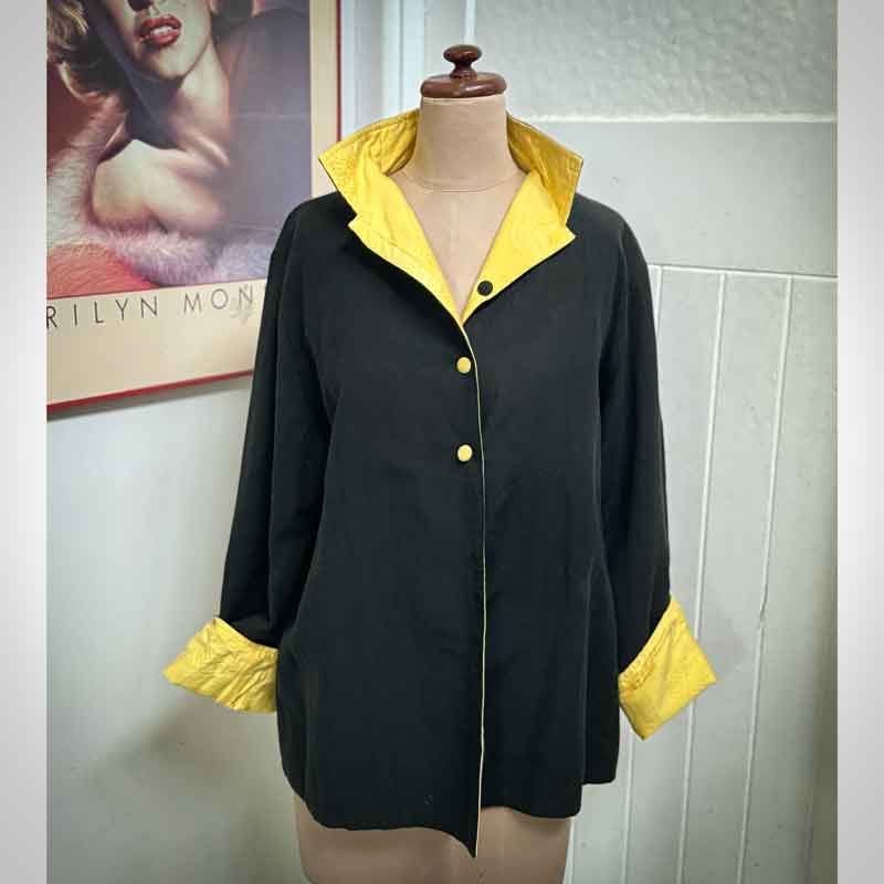 sz XXXL black yellow oriental jacket