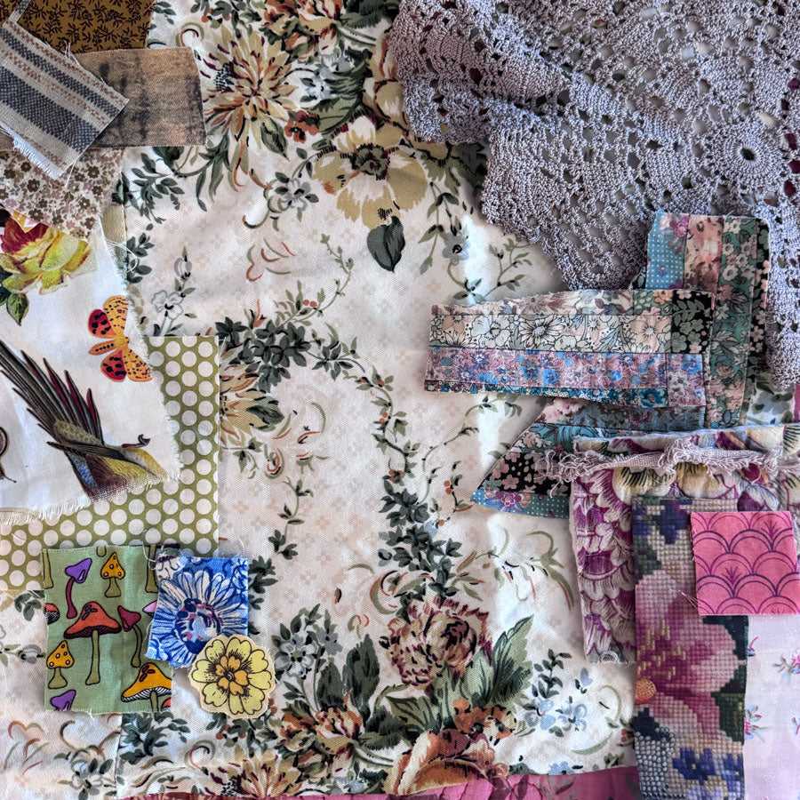 Floral scraps fabric pack