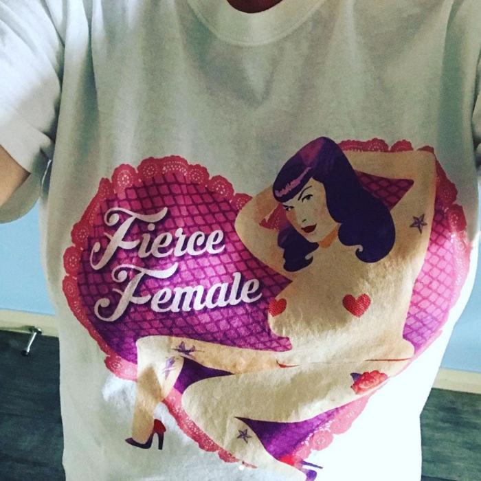 Fierce Female Pin up classic cotton t shirt