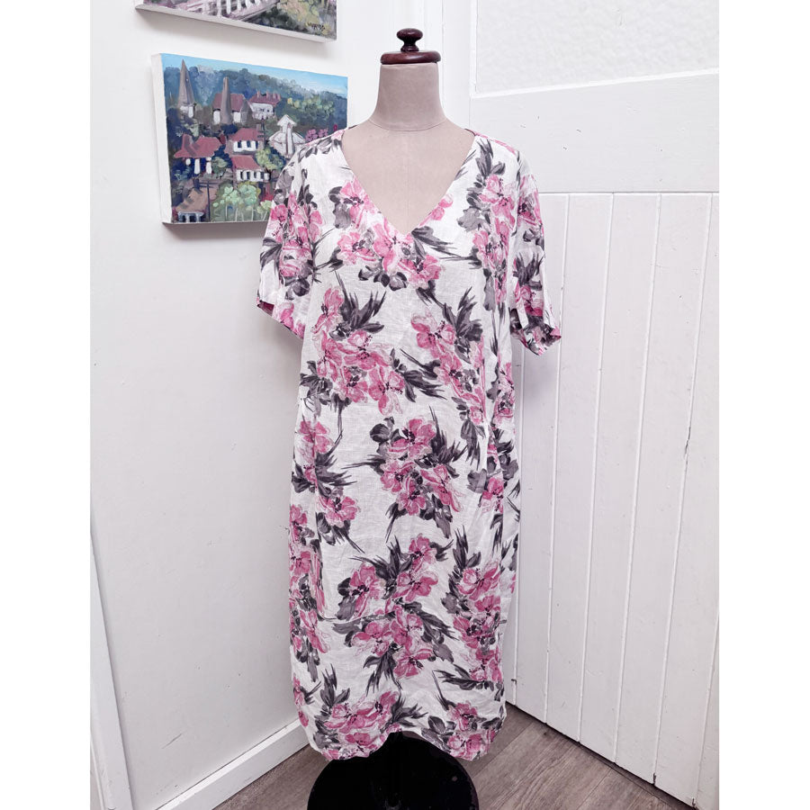 Freesize floral linen dress