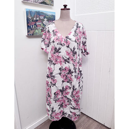 Freesize floral linen dress