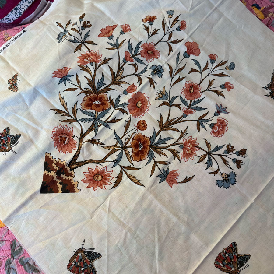 Floral butterfly print fabric