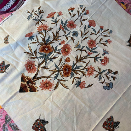 Floral butterfly print fabric