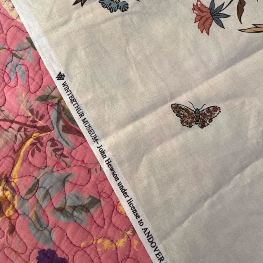 Floral butterfly print fabric
