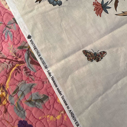Floral butterfly print fabric