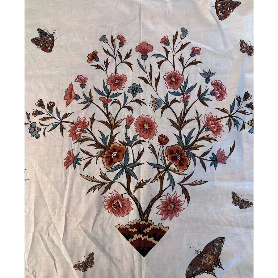 Floral butterfly print fabric