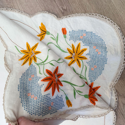Sweet orange flower tablecloth