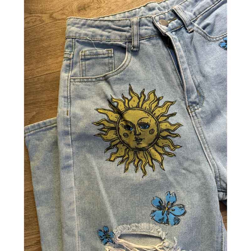 sz XS Flower Power jeans