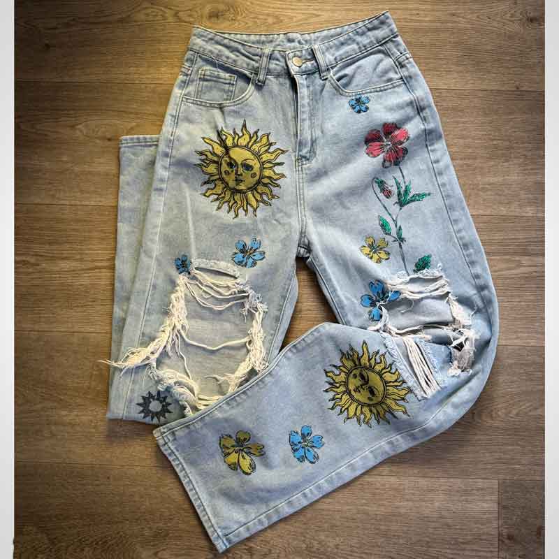 sz XS Flower Power jeans