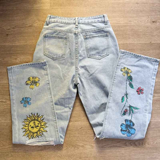 sz XS Flower Power jeans