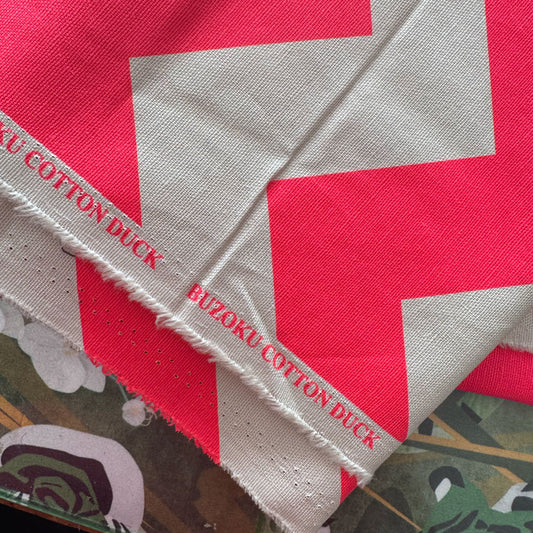 Fluro pink chevron duckcloth
