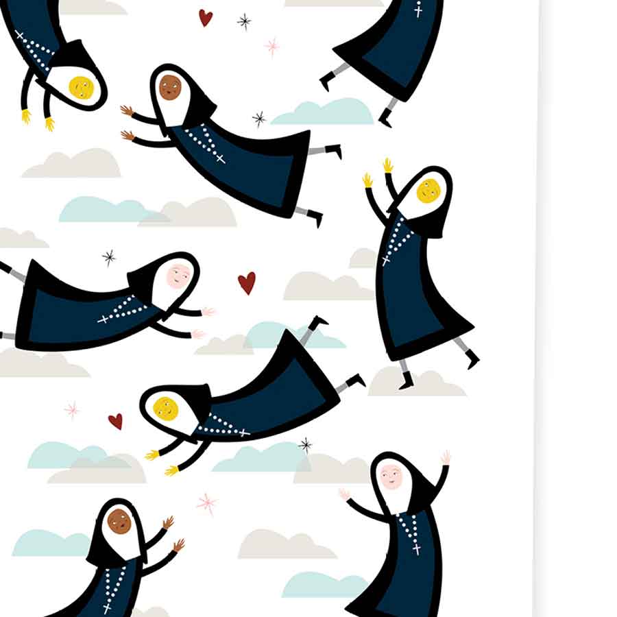 Flying Nuns tea towel