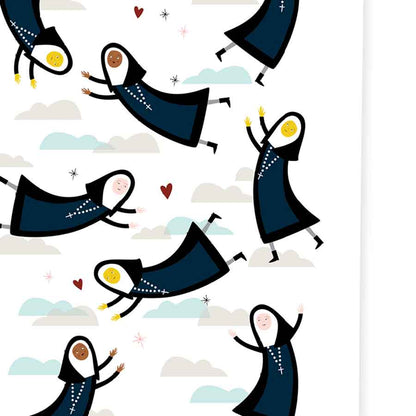 Flying Nuns tea towel