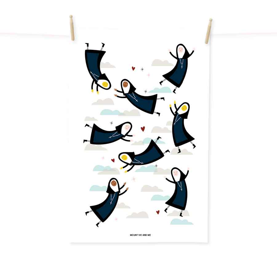 Flying Nuns tea towel