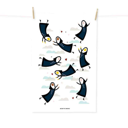 Flying Nuns tea towel