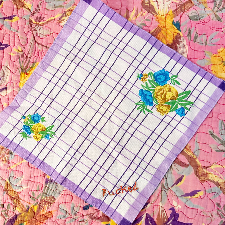 Embroidered hankerchief Fucked