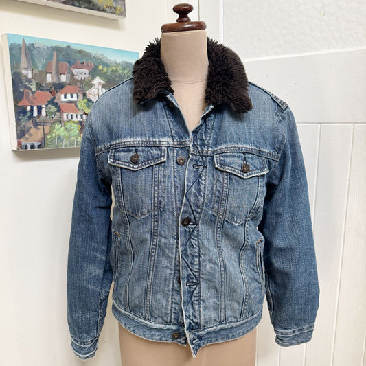 sz 14-16 XXL sherpa denim jacket