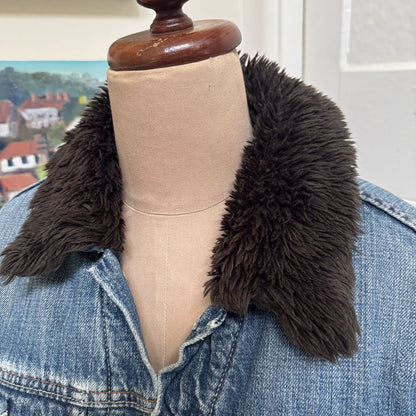 sz 14-16 XXL sherpa denim jacket