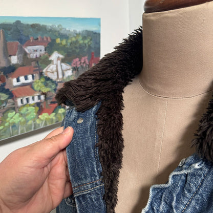 sz 14-16 XXL sherpa denim jacket
