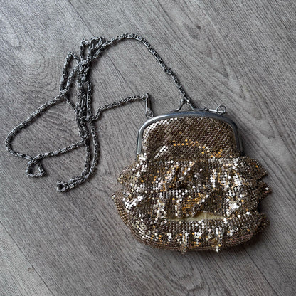 Gold frilly Glomesh purse