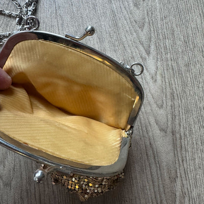 Gold frilly Glomesh purse