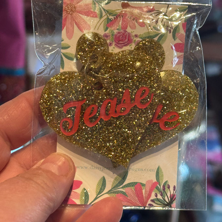 Sparkly heart earrings