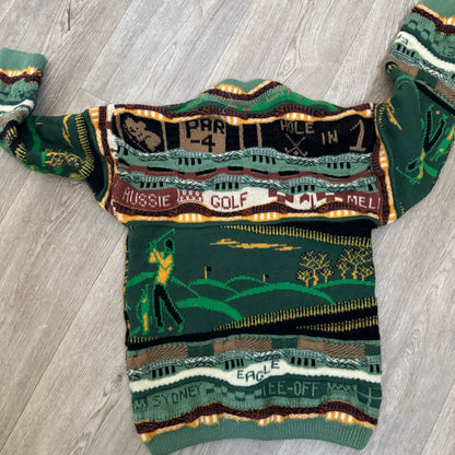 1980s chunky knit golf jumper