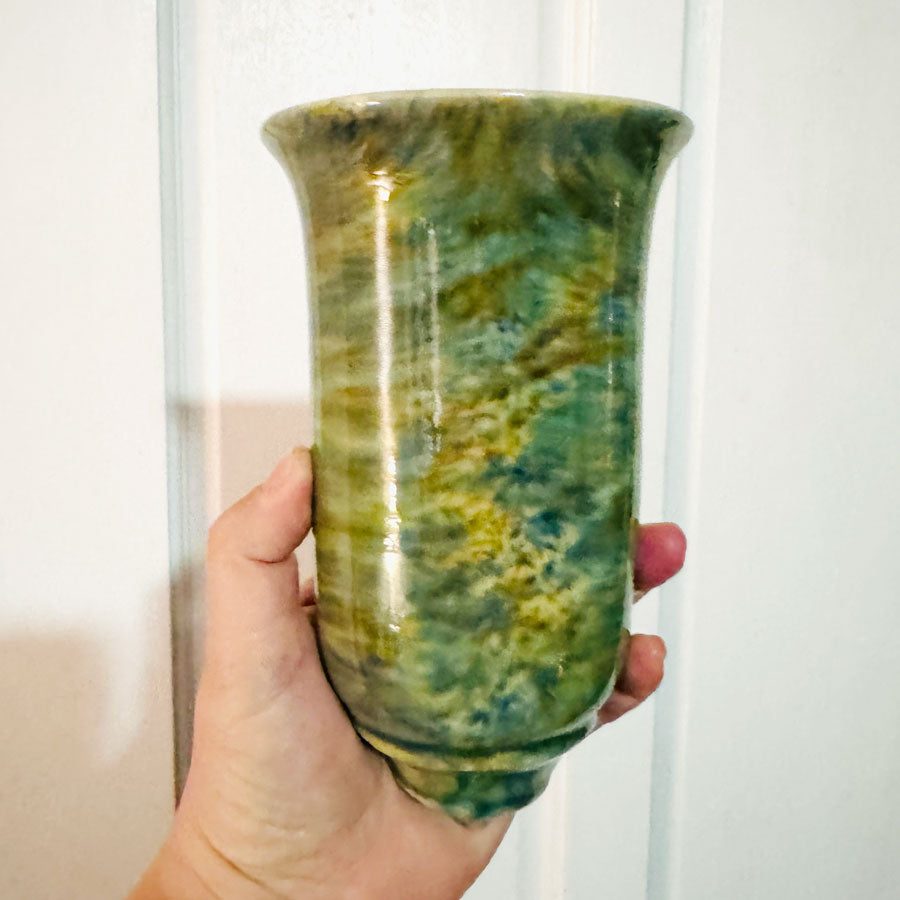1940s green wall vase