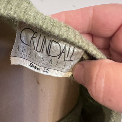 sz 12 vintage green wool jumper