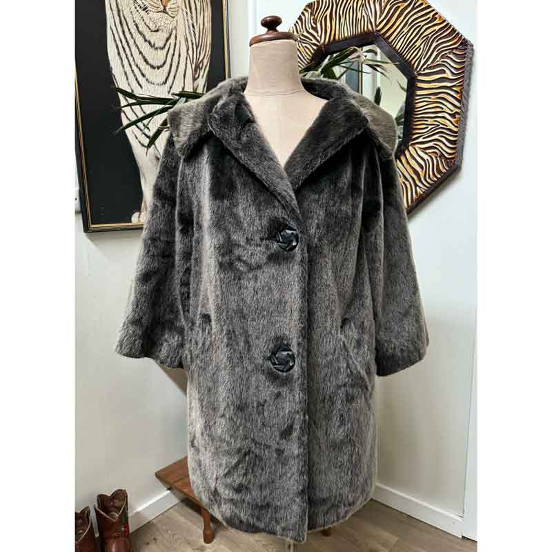 Gray Skies Faux Fur Coat